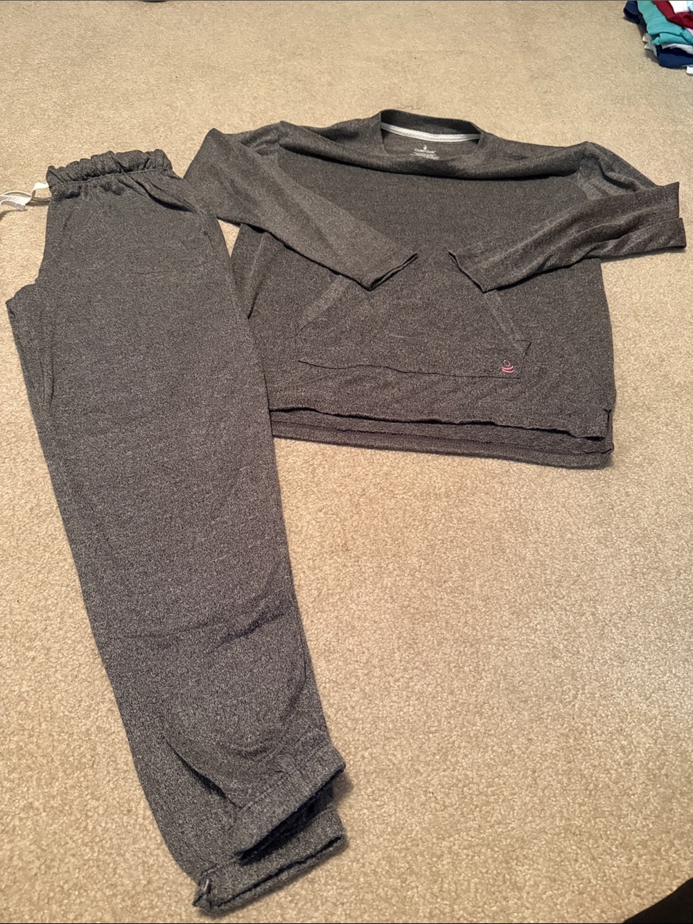 Cuddl Duds Charcoal Lounge Pullover & Jogger Set
